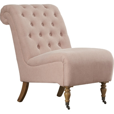 Cyclamen Roll Back Tufted Parson Chair - Washed Pink - Image 0
