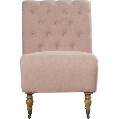 Cyclamen Roll Back Tufted Parson Chair - Washed Pink - Image 2