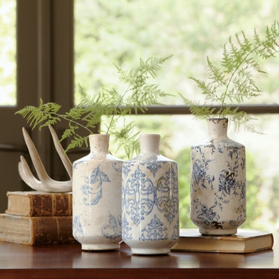 Bluestone Terracotta Vases - Set of 3 - Image 0