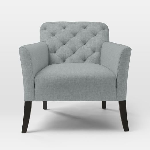 Elton Chair - Linen Weave, Dusty Blue - Image 0