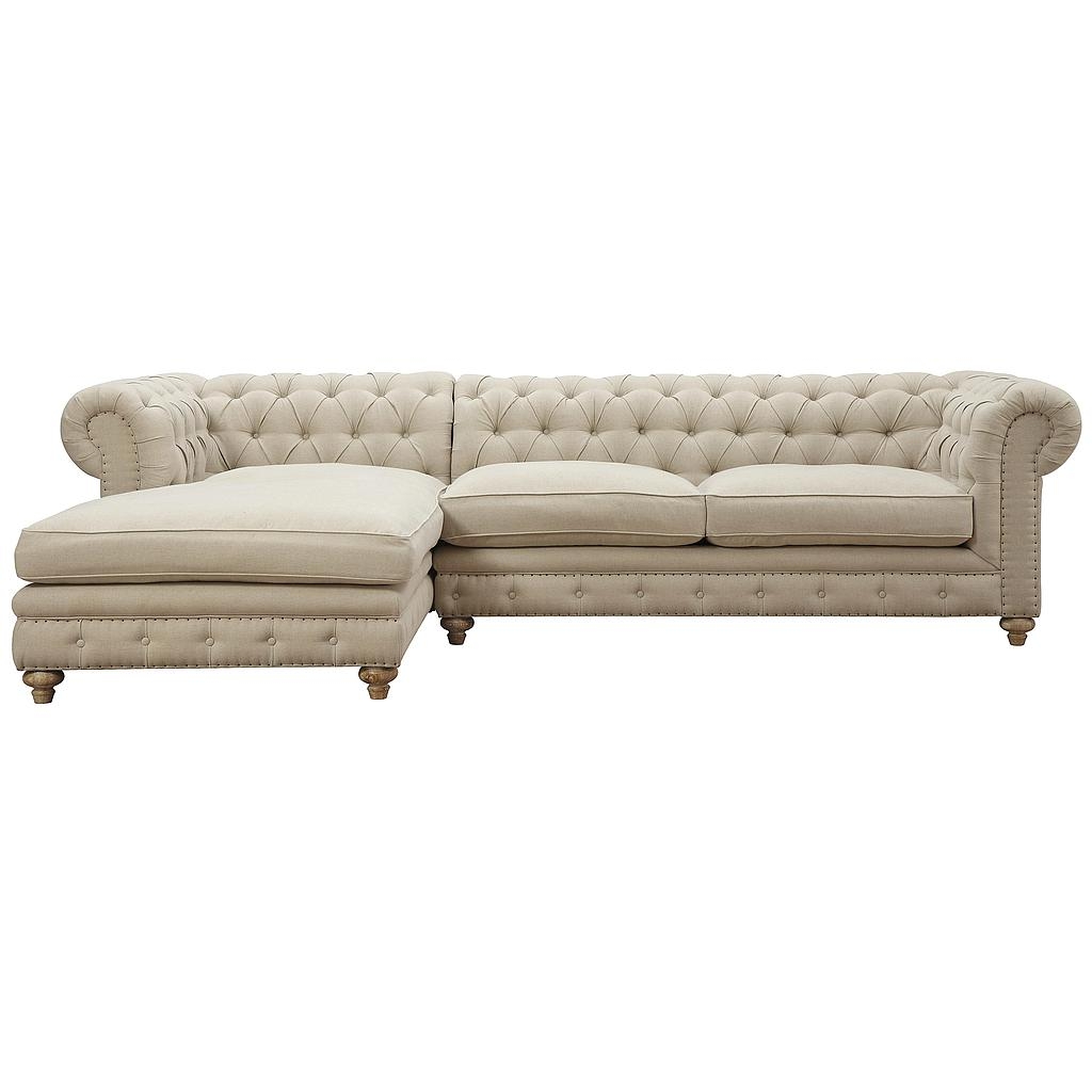 Blake BEIGE LINEN LAF SECTIONAL CHAISE - Image 0