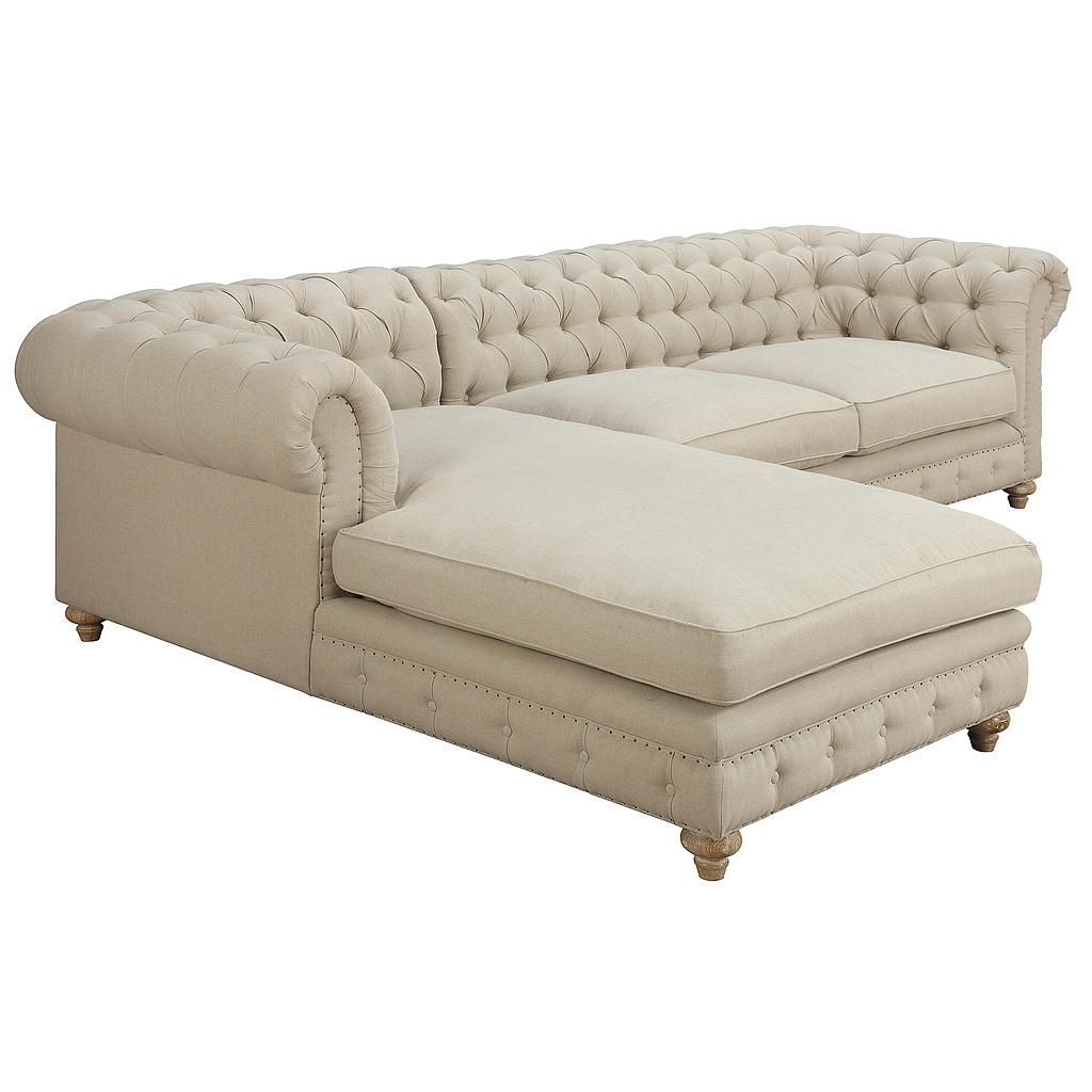 Blake BEIGE LINEN LAF SECTIONAL CHAISE - Image 1