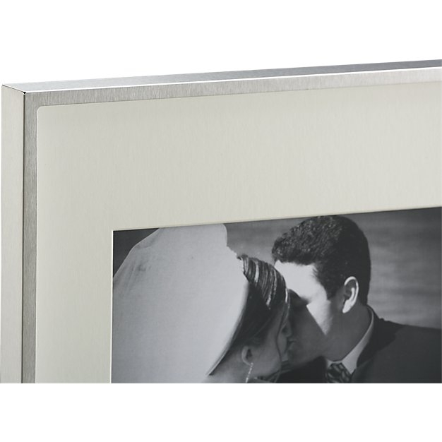 Brushed Silver - 8" x 10" - Wall Frame - With Mat - Image 1