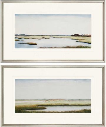 Marshlands I Wall Art - Set of 2 - 18" x 30" - Silver Frame with Mat - Image 0