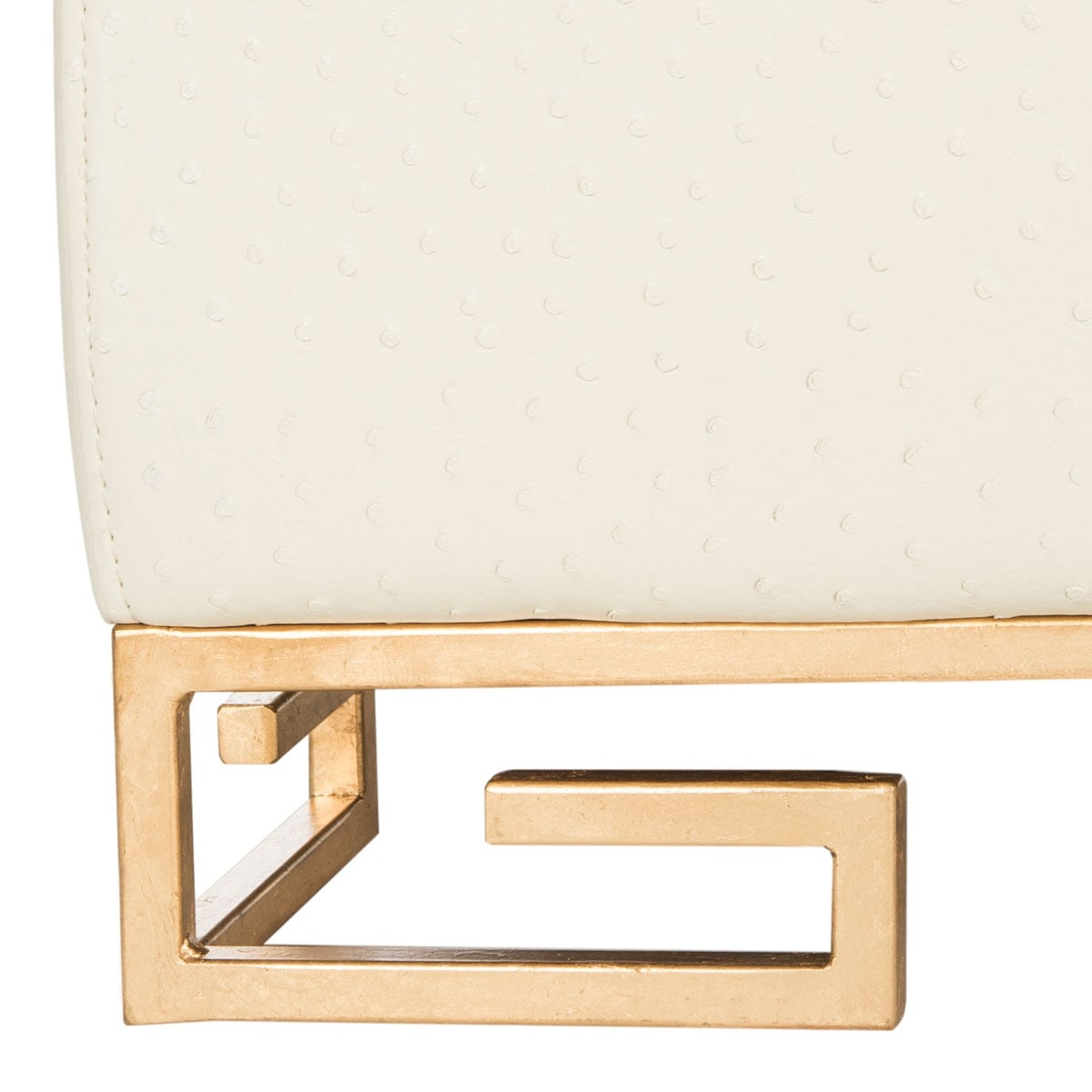 Julian Faux Ostrich Tray Ottoman/Coffee Table - Cream/Espresso - Safavieh - Image 3