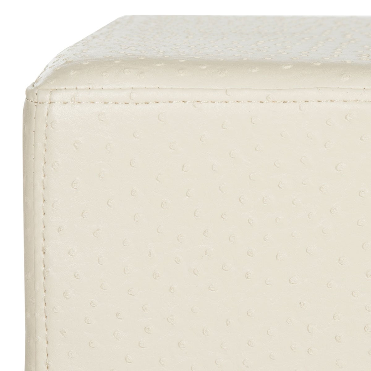 Julian Faux Ostrich Tray Ottoman/Coffee Table - Cream/Espresso - Safavieh - Image 4