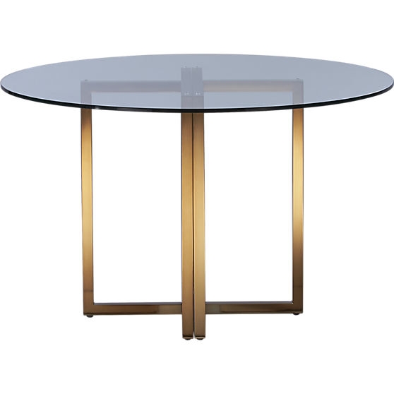 Silverado brass 47" round dining table - Image 0