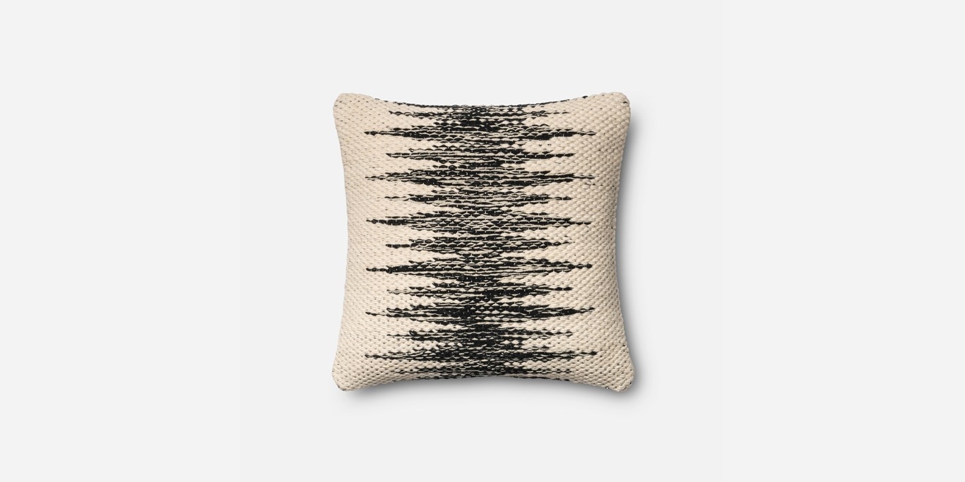 P0364 BLACK / IVORY Pillow - With Poly Insert - Image 0