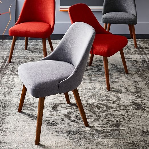 Mid-Century Dining Chair - Set of 4 - Platinum, Linen Weave - Image 2