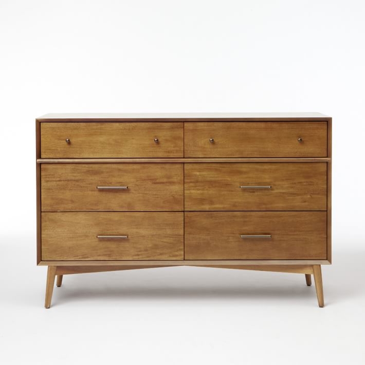 Mid Century 6 Drawer Dresser - Acorn - Image 0