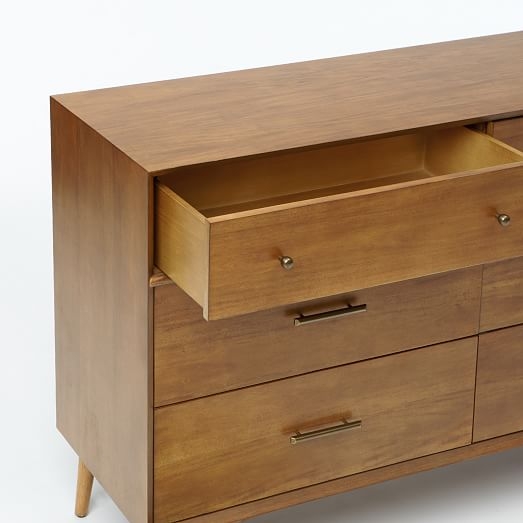 Mid Century 6 Drawer Dresser - Acorn - Image 5