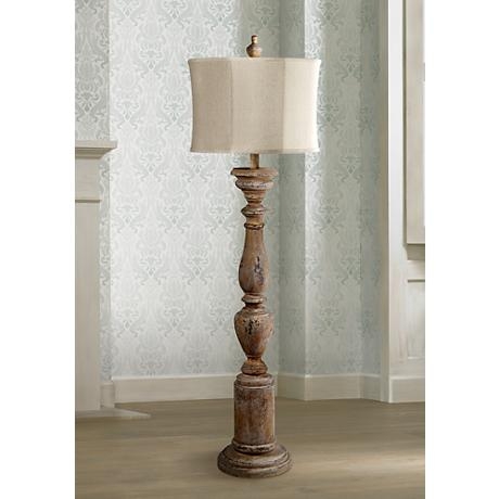 Windsor White Wash Candlestick Floor Lamp - Image 1