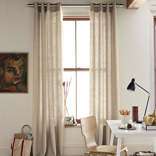 Linen Cotton Grommet Curtain - Image 2