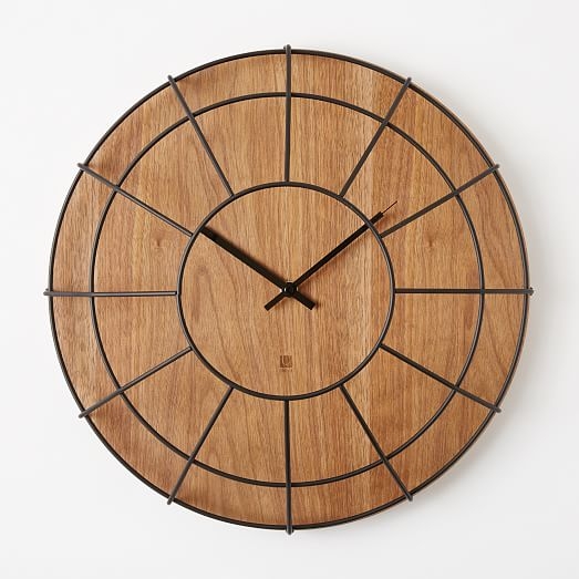 Umbra Cage Wall Clock - Dark Wood - Image 0