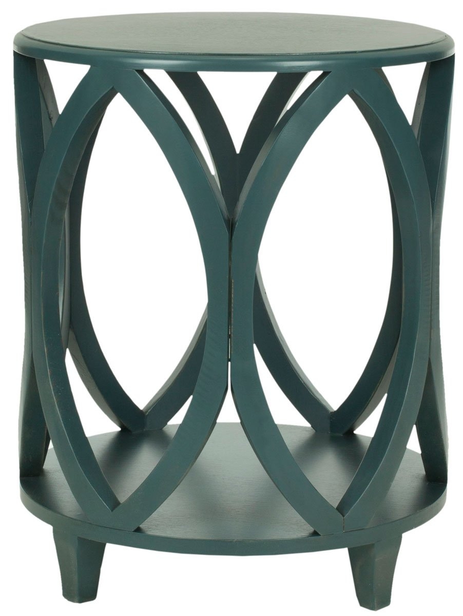 Janika Round Accent Table - Steel Teal - Arlo Home - Image 0