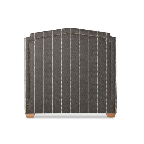 Alta Headboard with Nailheads [fabric : Pencil Stripe Linen Fabric - Steel] - Image 0