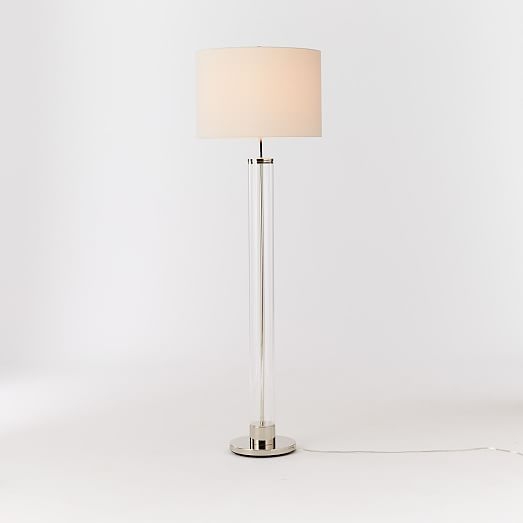 Acrylic Column Floor Lamp - Polished Nickel - Image 1