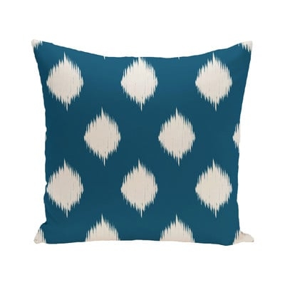 Jaclyn Geometric Print Outdoor Throw Pillow - Teal  / White - 20" x 20" - Polyester/Polyfill Insert - Image 0