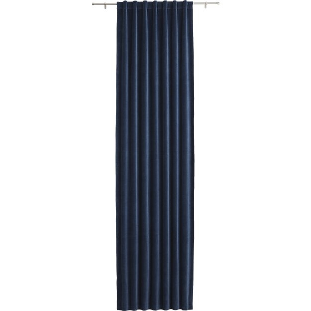 Midnight Blue Velvet Window Curtain Panel 48" x 84" - Image 0