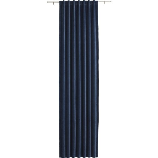 Velvet navy curtain panel - 108" - Image 0