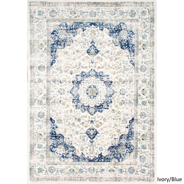 nuLOOM Traditional Persian Vintage Fancy Area Rug - Ivory/Blue (9' x 12') - Image 0