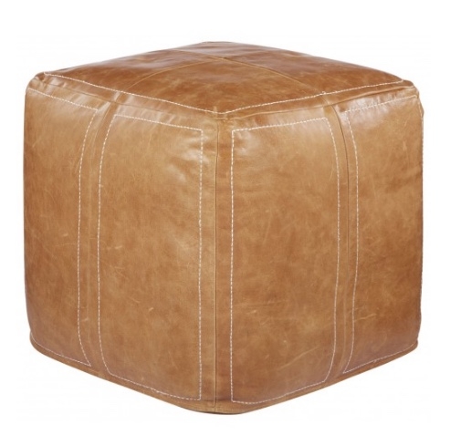 DAX LEATHER POUF - Image 0