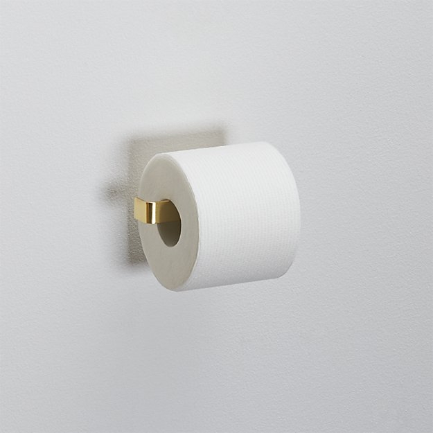 Brushed brass toilet paper holder - Image 1