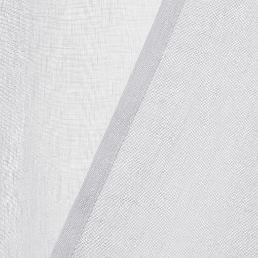 Sheer Linen Curtain - White - Individual - 96" - Image 2