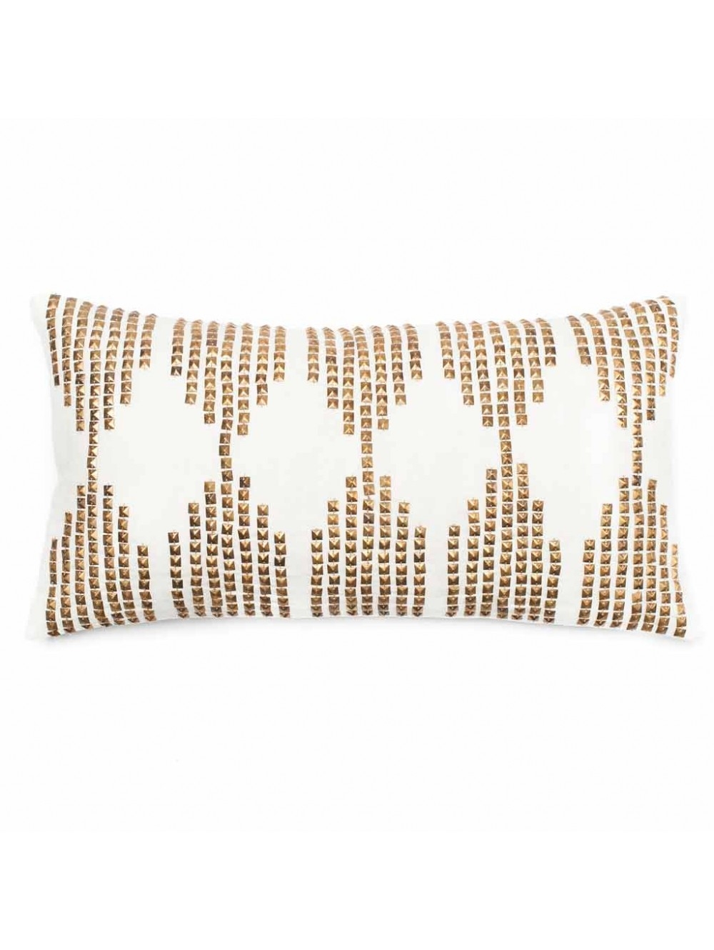 Betrice Pillow - Gold/White - 12" x 21" - Down Filled - Image 0