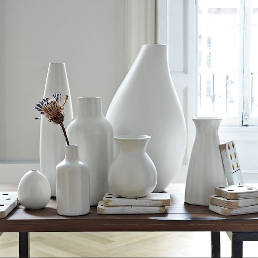 Pure White Ceramic Vase - Bead - Image 1