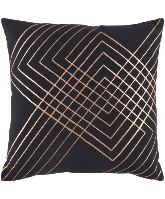 INTERSECT PILLOW, BLACK - 18''x18'' -  Polyester - Image 0