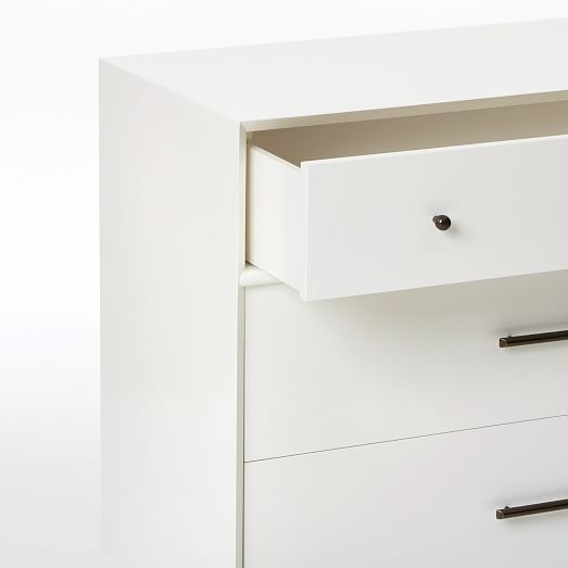 Mid-Century 6-Drawer Dresser - White - Image 3