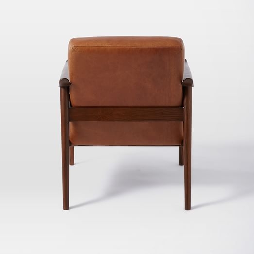 Mid-Century Leather Show Wood Chair - Image 2