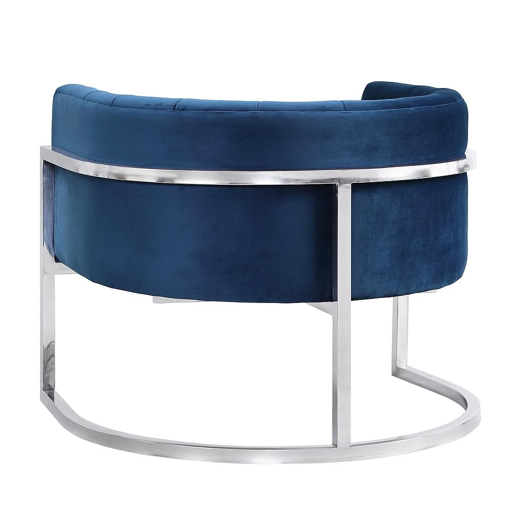 Adaline Navy Chair with Silver Base - Image 2