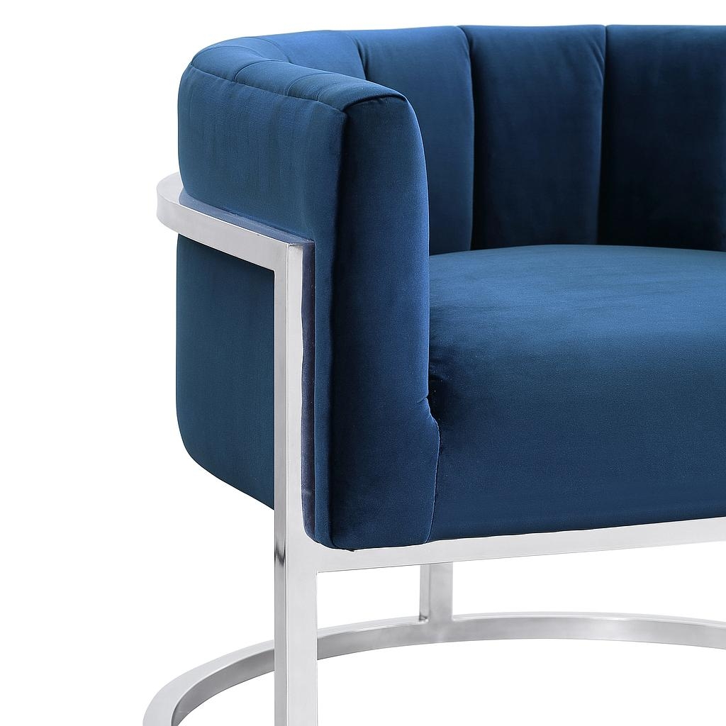 Adaline Navy Chair with Silver Base - Image 3