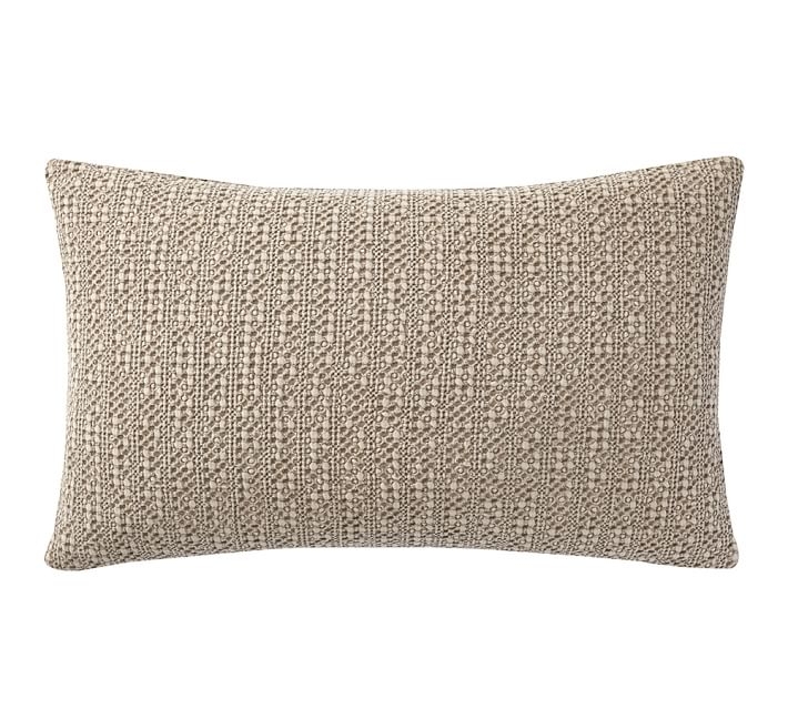 HONEYCOMB LUMBAR PILLOW COVER, 16" x 26", DRIFTWOOD - Insert sold separately - Image 0