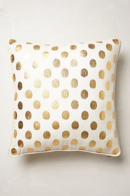 Luminous Dots Pillow, Gold - 18" x 18" - Polyfill - Image 0