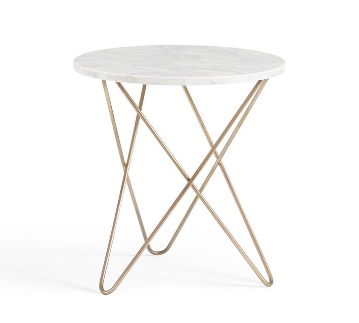 DARCY MARBLE-TOP ACCENT SIDE TABLE - Image 0