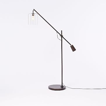 Adjustable Glass Floor Lamp, CFL - Image 1