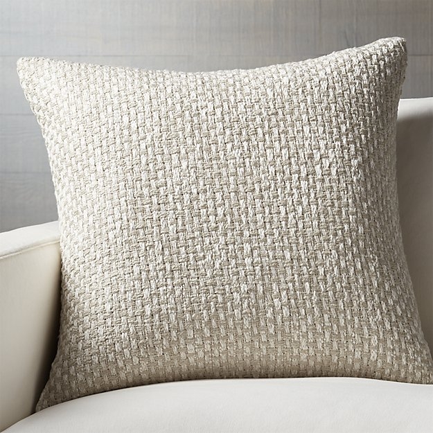 Brant 23" Pillow with Feather-Down Insert - Ivory - Image 3