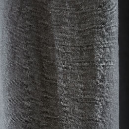 Belgian Flax Linen Curtain - Slate - Unlined - 84"L - Image 2