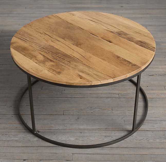 Watts Reclaimed Oak Round Coffee Table - Image 1
