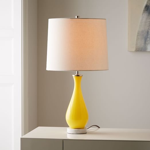 Colored Glass Table Lamp - Yellow - Image 0