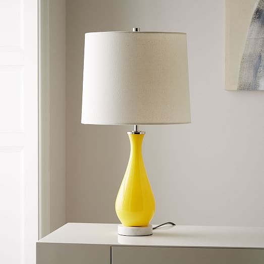 Colored Glass Table Lamp - Yellow - Image 1