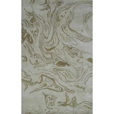 The Rug Market Maison 44521 Marble Gold Wool Area Rug - 8' x 11' - Image 0