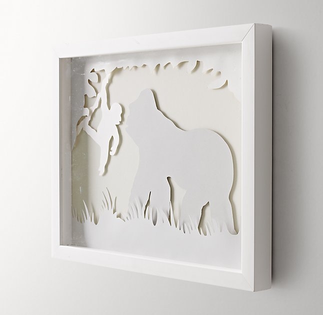 Animal Silhouette Art - Gorilla - 15"W x 12¼"H - White Frame - No Mat - Image 1