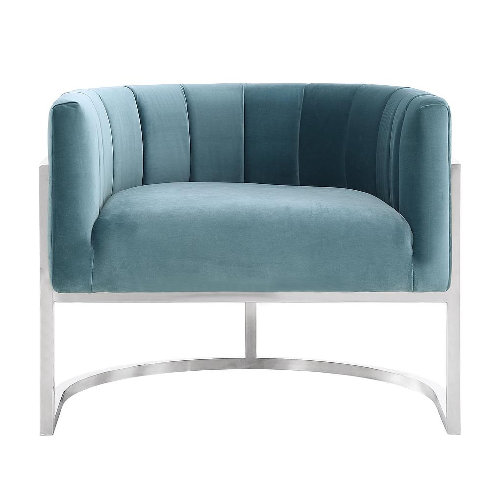Magnolia Sea Blue Chair with Silver Base - Image 1