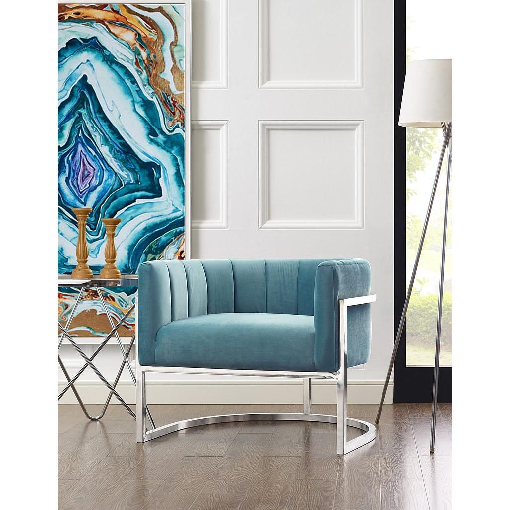 Magnolia Sea Blue Chair with Silver Base - Image 2