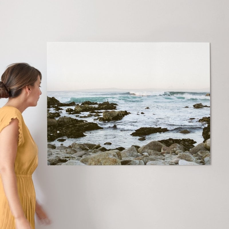 Rocky coast Art Print - 40" x 30" - White Wood Frame - No Mat - Image 3