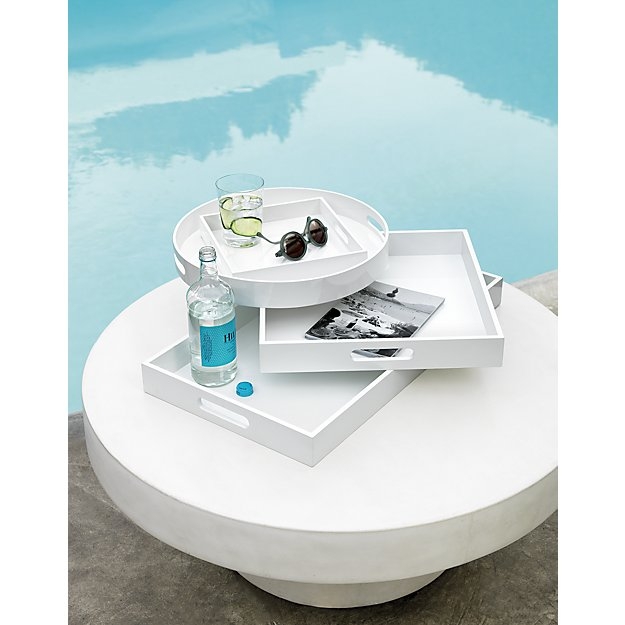 Hi-gloss rectangular white tray - Image 3